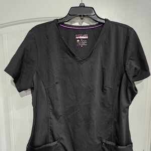Purple Label by Healing Hands Black Scrub Top